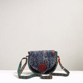  Handmade Gamcha Fabric Embroidered Canvas Cotton Sling Bag 