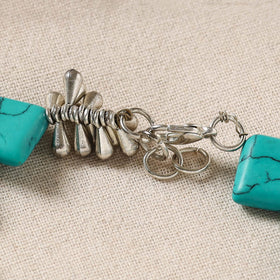 Blue - handmade german silver beaded bracelet 01