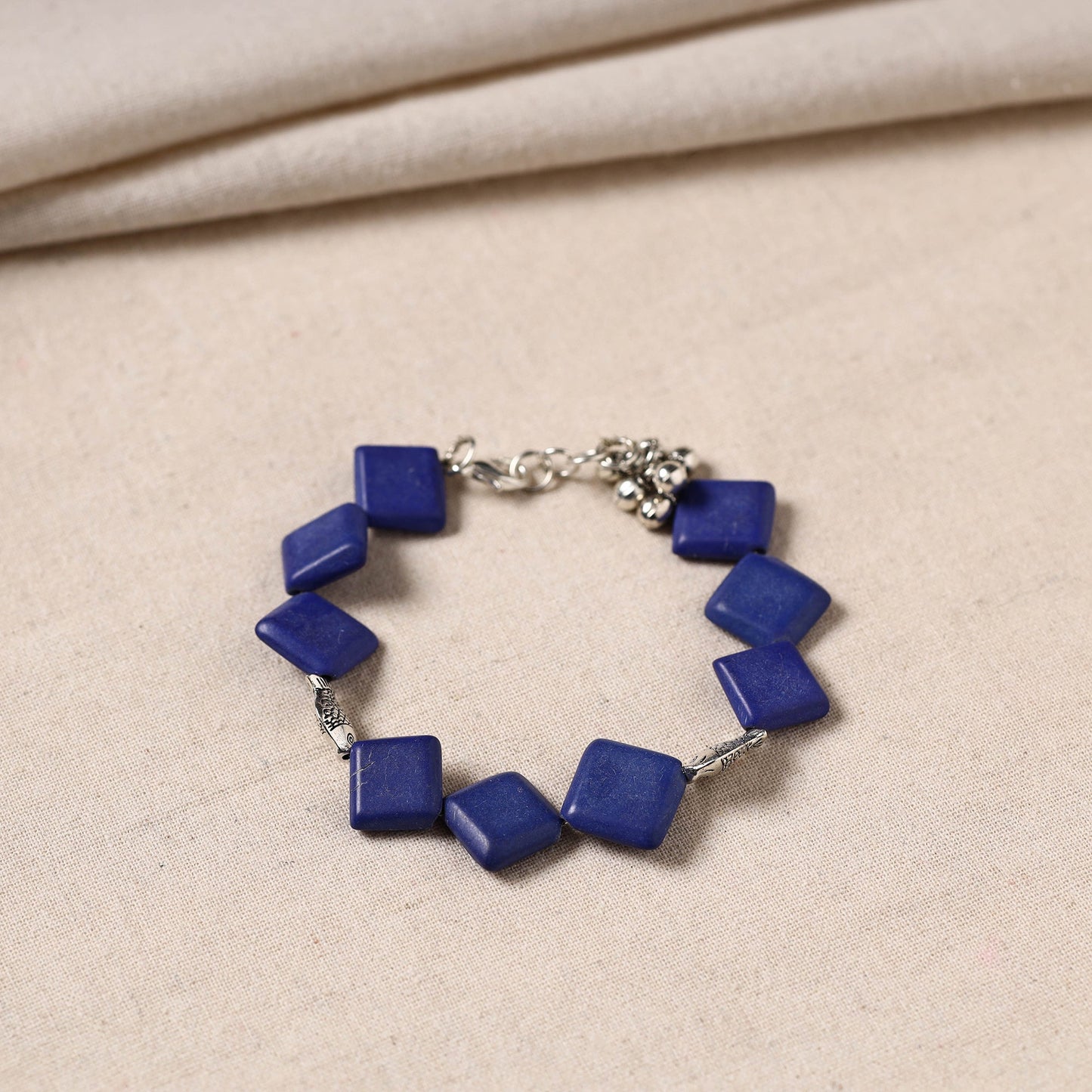 Handmade German Silver Beaded Bracelet 