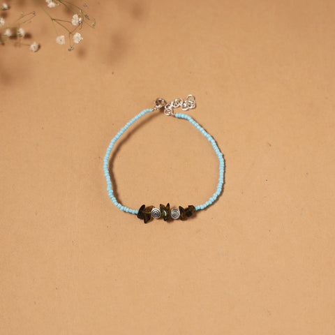 Handmade gs bead work anklet 01 - handcrafted