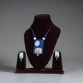 Handmade Blue GS Jute Fabart Necklace Set