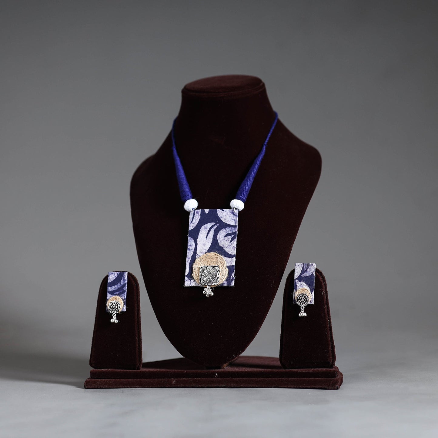 Handmade GS Jute Fabart Necklace Set 23