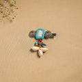 Handmade gs shell & thread work hair clip 43 - handcrafted