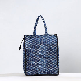 Blue Handmade Indigo Block Printed Cotton Shopping Bag 13