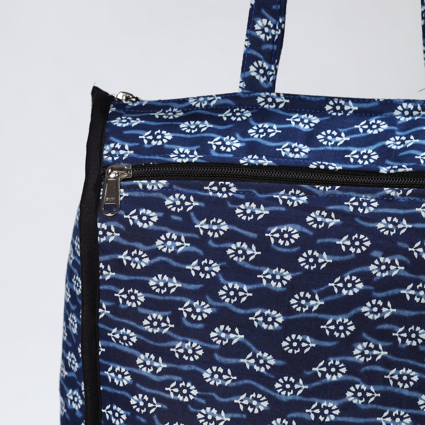 Blue Handmade Indigo Block Printed Cotton Shopping Bag 13