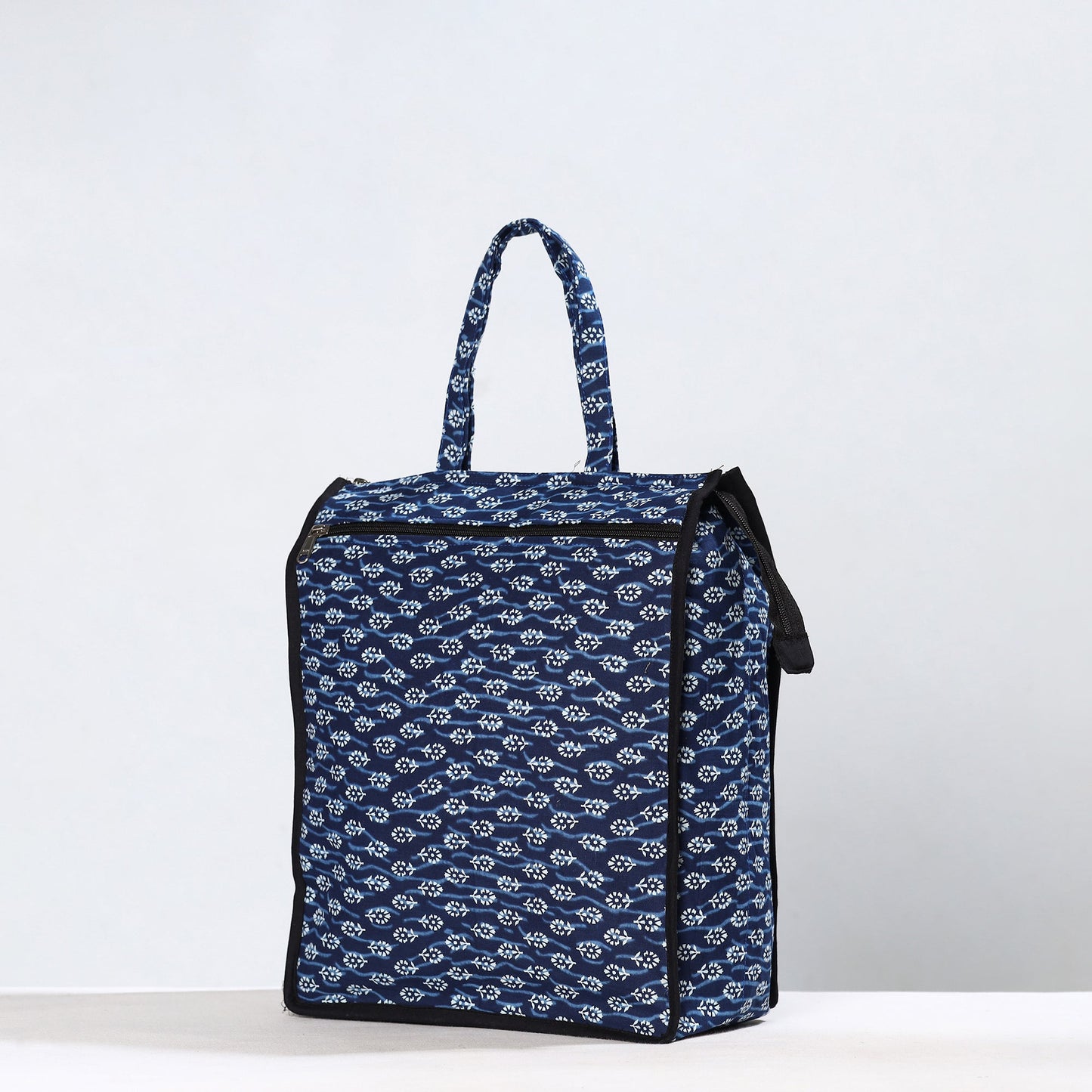 Blue Handmade Indigo Block Printed Cotton Shopping Bag 13