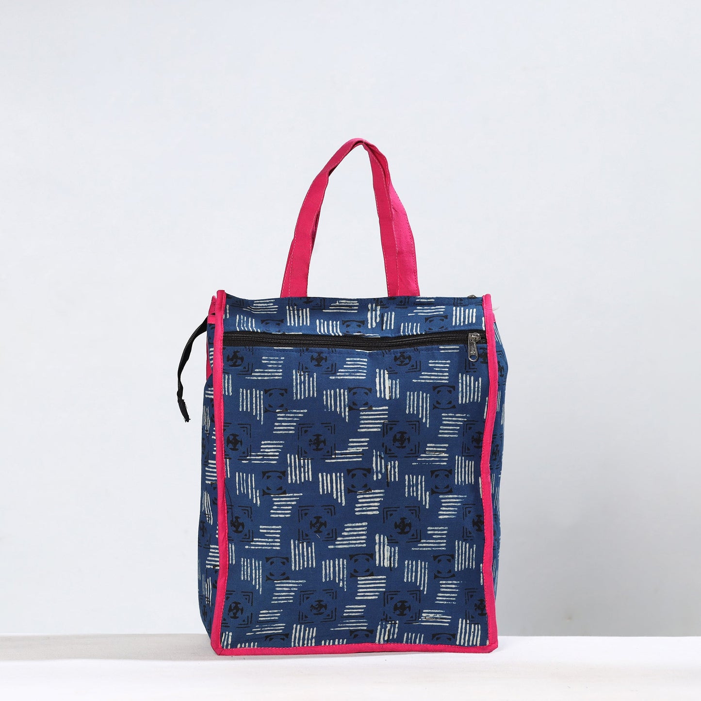 Blue Handmade Indigo Block Printed Cotton Shopping Bag 13