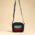 Blue - handmade jacquard sling bag 34 - handcrafted
