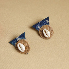  Blue Handmade Jute Fabart Necklace Set