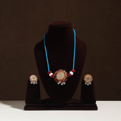 Handmade Jute Fabart Necklace Set 39