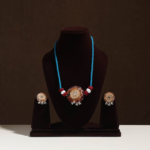 Handmade Jute Fabart Necklace Set 39