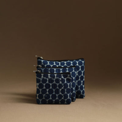  Blue Handmade Multipurpose Utility Pouches (set of 3)