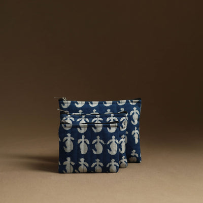 Buy Blue Handmade Multipurpose Utility Pouches (set of 3)