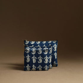 Buy Blue Handmade Multipurpose Utility Pouches (set of 3)