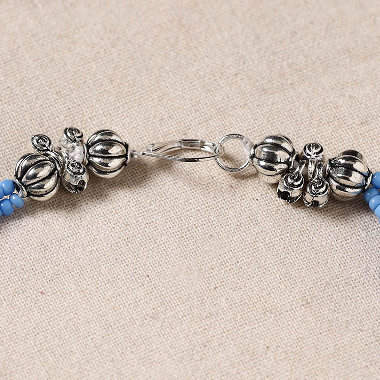 Handmade Oxidised Silver Beaded Anklet