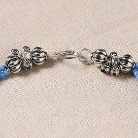 Handmade Oxidised Silver Beaded Anklet