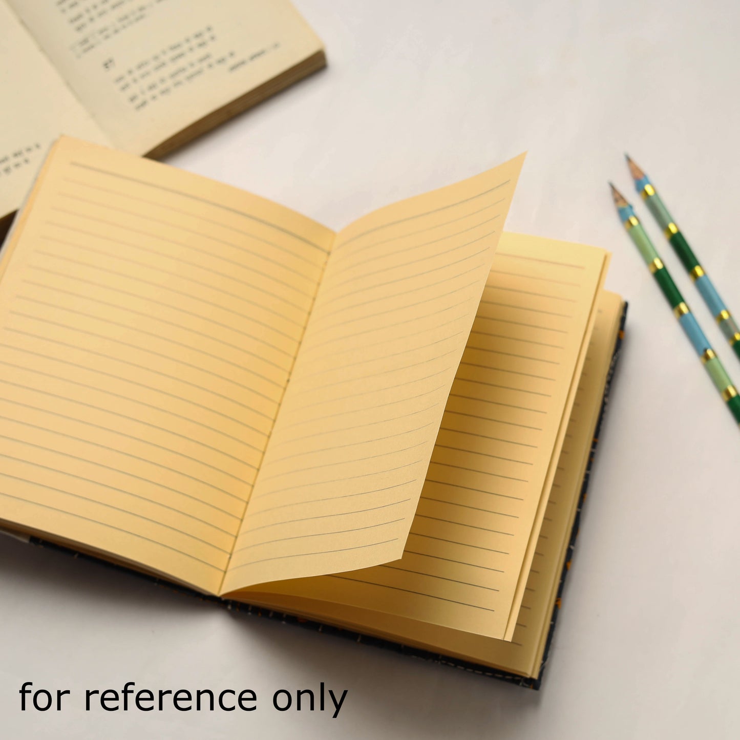 Blue Handmade Paper Notebook with Eco Leaf Print Kantha Work