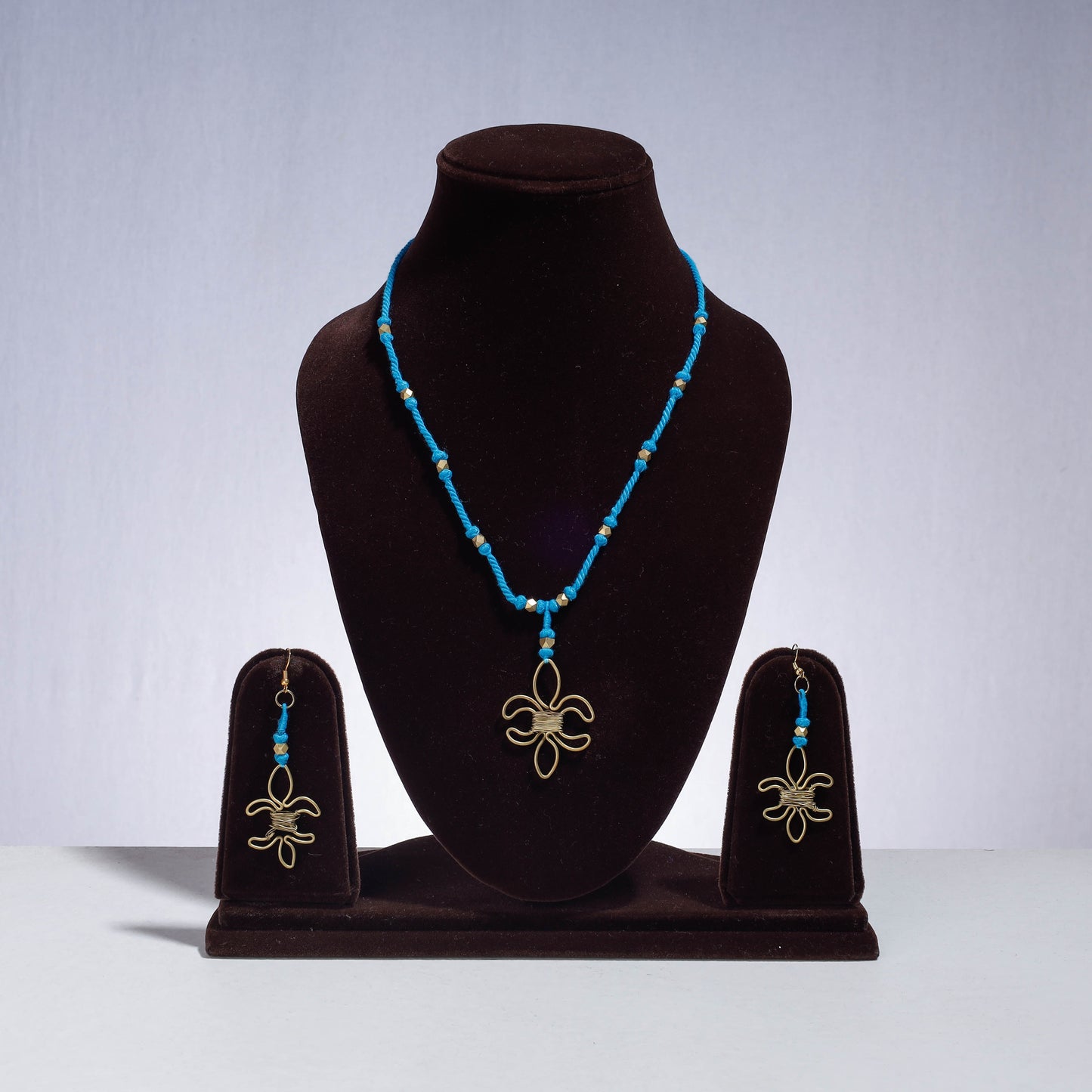  Handmade Patwa Threadwork Brass Necklace Set 