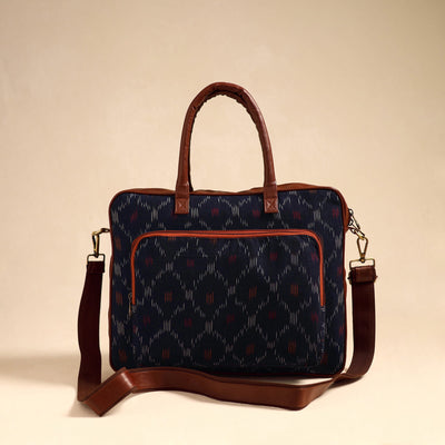  Blue Handmade Pochampally Ikat Laptop Bag