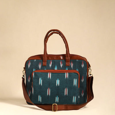 Blue Handmade Pochampally Ikat Laptop Bag