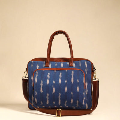  Blue Handmade Pochampally Ikat Laptop Bag