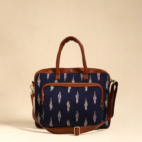  Blue Handmade Pochampally Ikat Laptop Bag