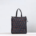 Blue Handmade Ajrakh Block Printed Cotton Shopping Bag 01