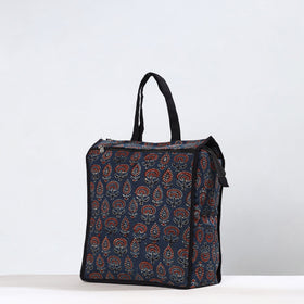 Blue Handmade Ajrakh Block Printed Cotton Shopping Bag 01