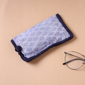 Blue Handmade Printed Cotton Spectacle Case