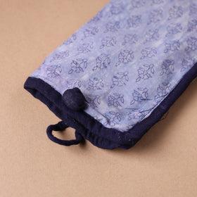 Blue Handmade Printed Cotton Spectacle Case