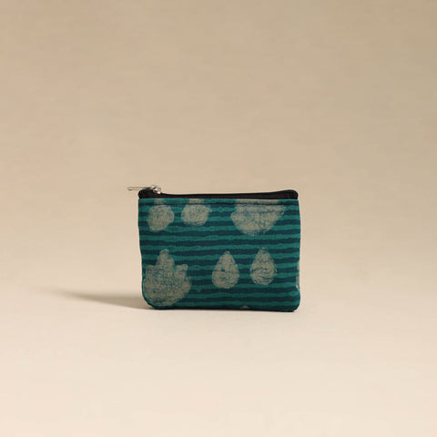  Blue Handmade Quilted Cotton Coin Pouch Online in India