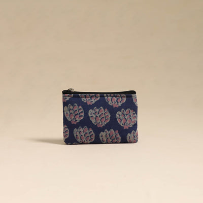  Blue Handmade Quilted Cotton Coin Pouch Online in India