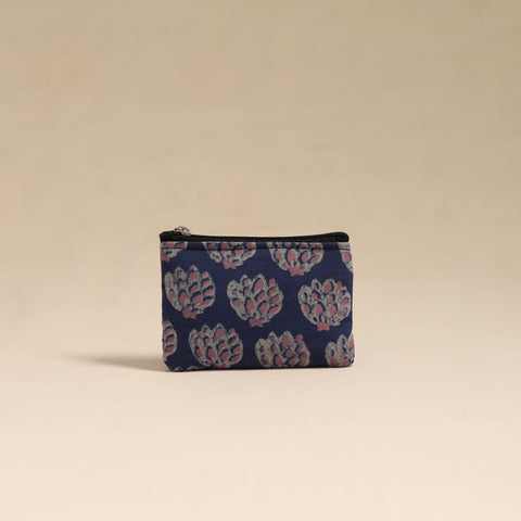 Blue Handmade Quilted Cotton Coin Pouch Online in India