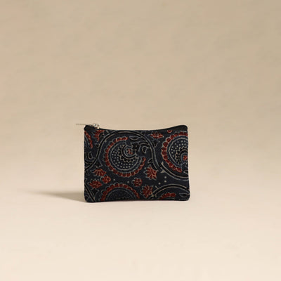  Blue Handmade Quilted Cotton Coin Pouch Online in India