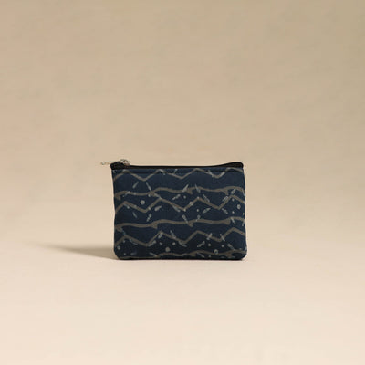  Blue Handmade Quilted Cotton Coin Pouch Online in India