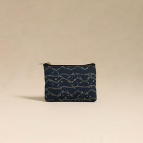  Blue Handmade Quilted Cotton Coin Pouch Online in India