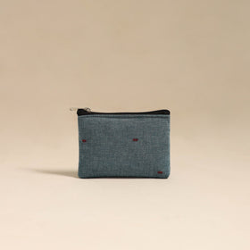  Blue Handmade Quilted Cotton Coin Pouch 