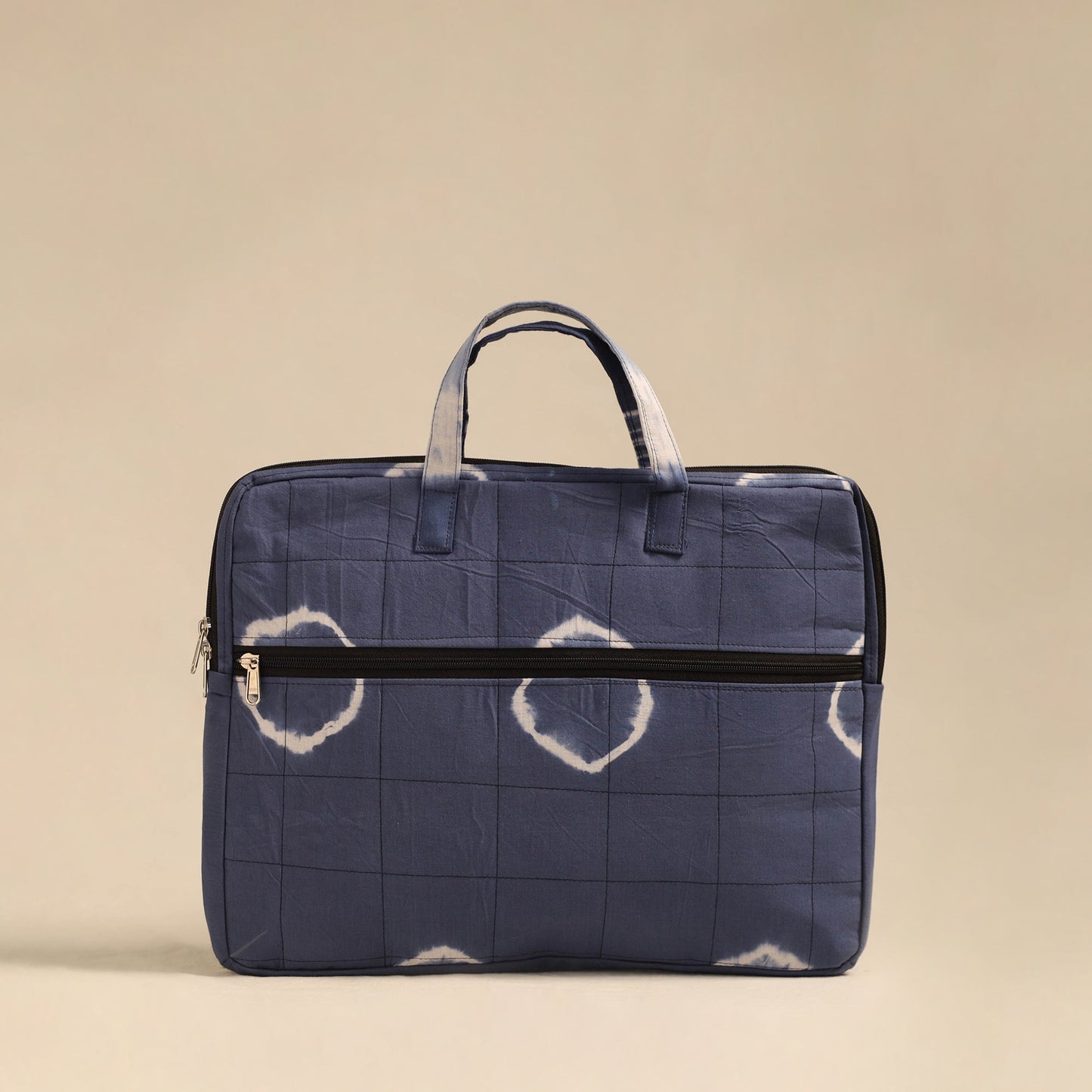 Shop Blue Handmade Quilted Cotton Laptop Bag