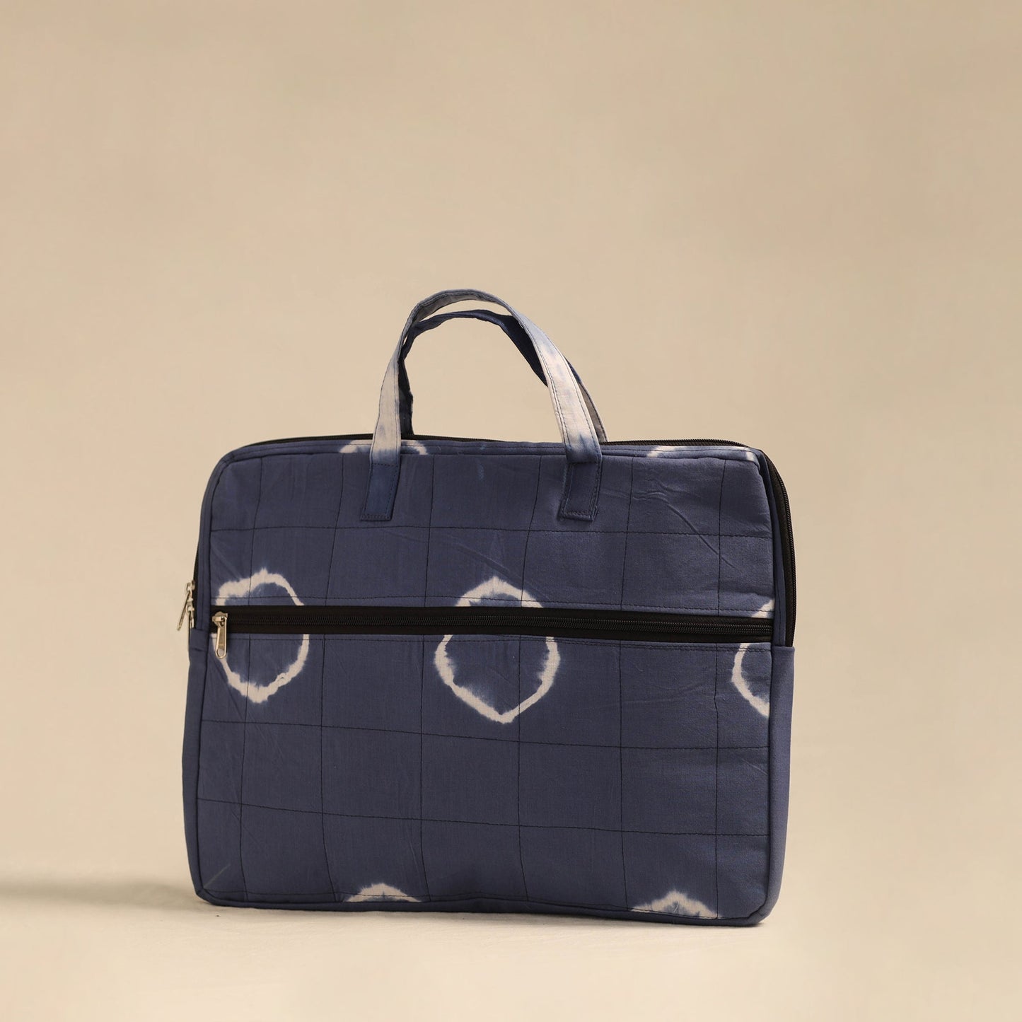 Shop Blue Handmade Quilted Cotton Laptop Bag