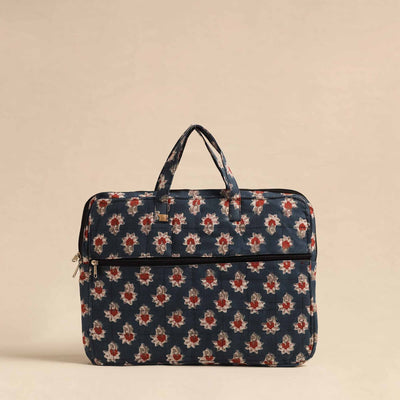  Blue Handmade Quilted Cotton Laptop Bag