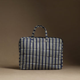 Blue Handmade Quilted Cotton Laptop Bag (13 x 16 in)