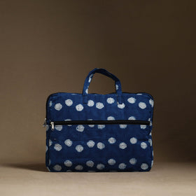  Blue Handmade Quilted Cotton Laptop Bag (13 x 16 in)