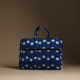  Blue Handmade Quilted Cotton Laptop Bag (13 x 16 in)