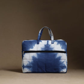  Blue Handmade Quilted Cotton Laptop Bag (13 x 16 in)
