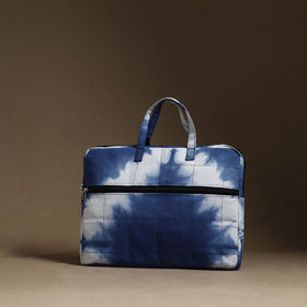  Blue Handmade Quilted Cotton Laptop Bag (13 x 16 in)