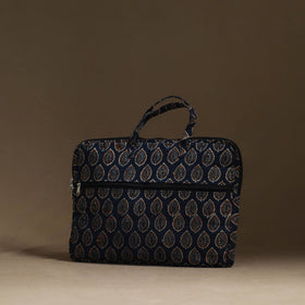  Blue Handmade Quilted Cotton Laptop Bag (13 x 16 in)