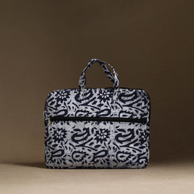  Blue Handmade Quilted Cotton Laptop Bag (13 x 16 in)