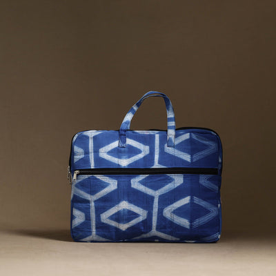  Blue Handmade Quilted Cotton Laptop Bag (13 x 16 in)