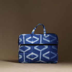  Blue Handmade Quilted Cotton Laptop Bag (13 x 16 in)