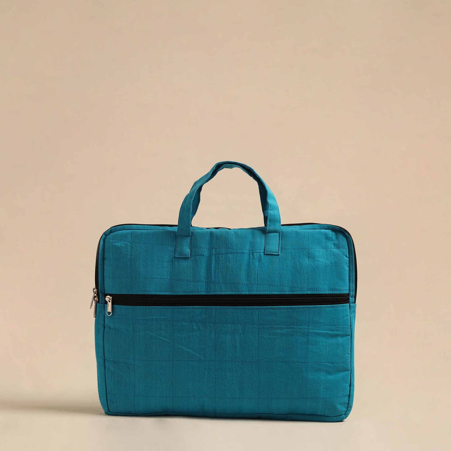 Shop Blue Handmade Quilted Cotton Laptop Bag 